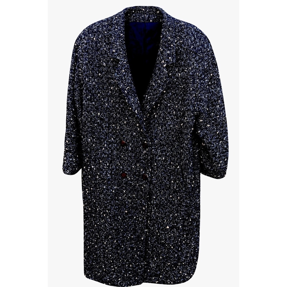 DASH Womens Long Speckled Tweed Wool Blend Overcoat Size 14 50" Long Canada